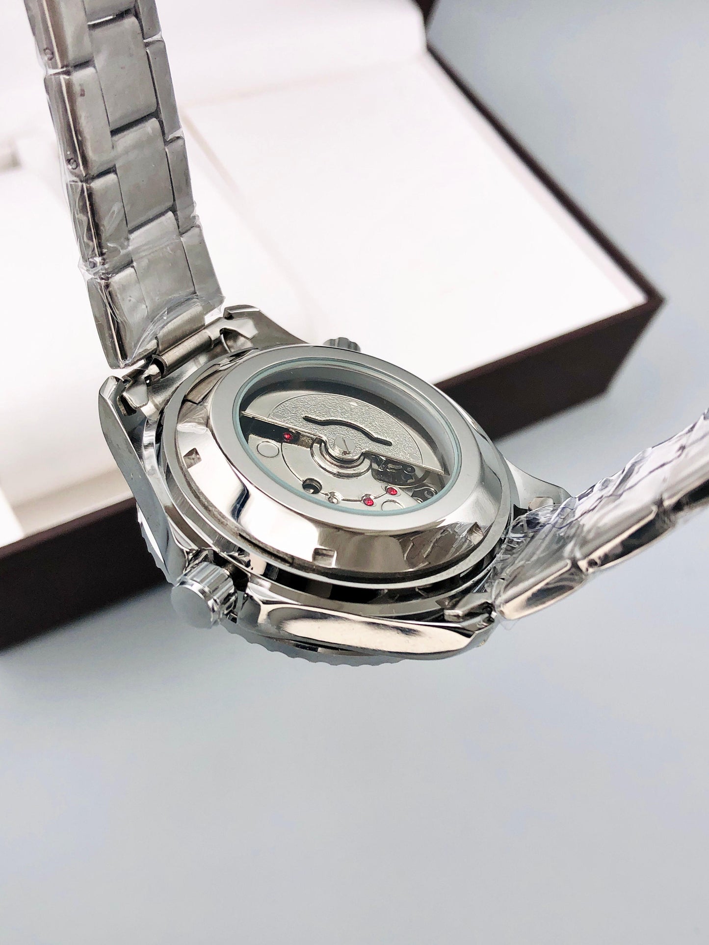 Omega Silver Blue Black Dial