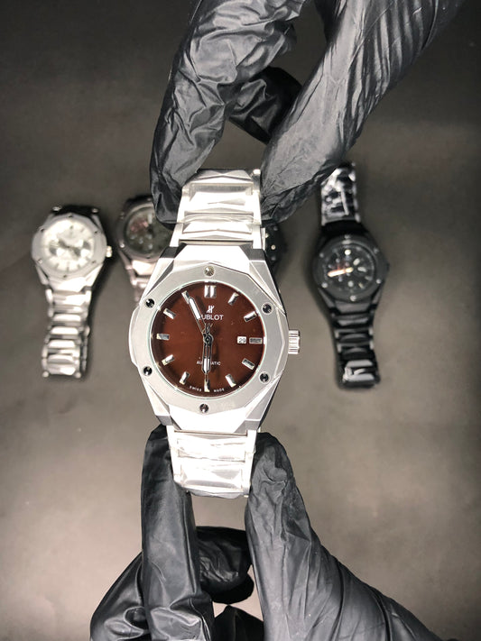 Hublot Silver with Brown Dial