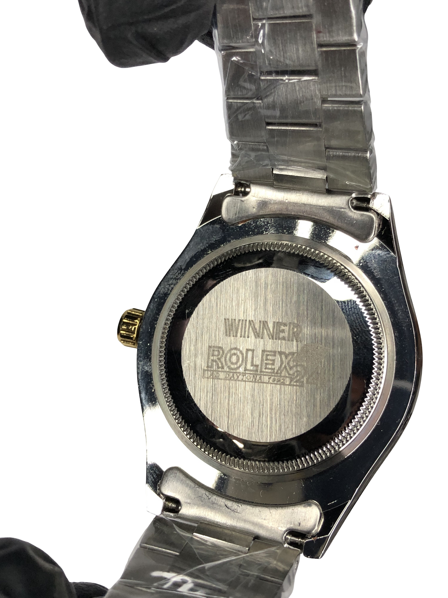 Rlx Stainless Steel Golden Silver with Green Dial