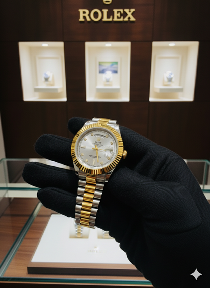 Rlx Golden Silver White Dial