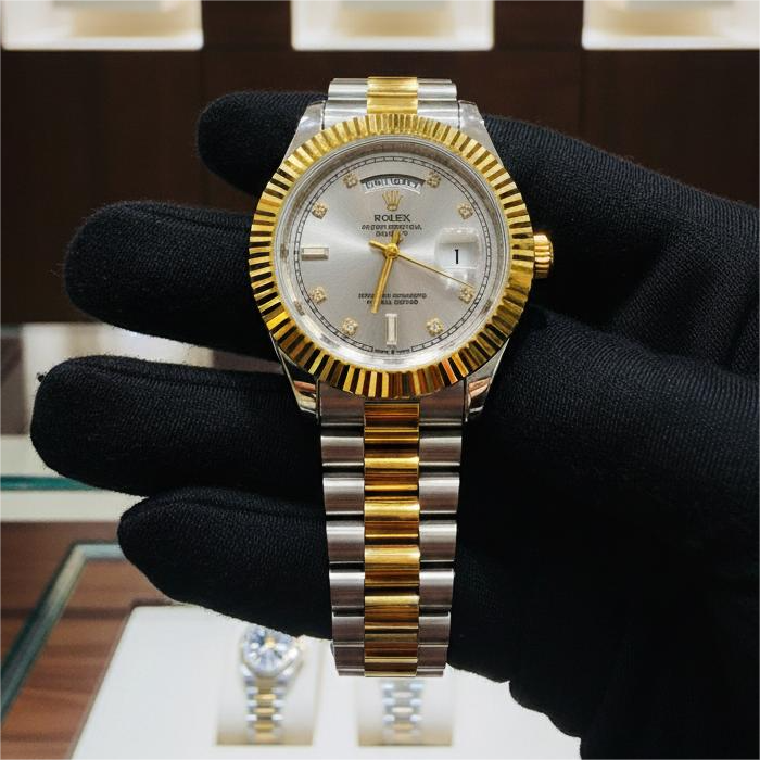 Rlx Golden Silver White Dial