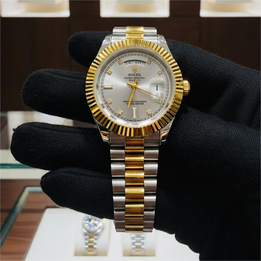 Rlx Golden Silver White Dial