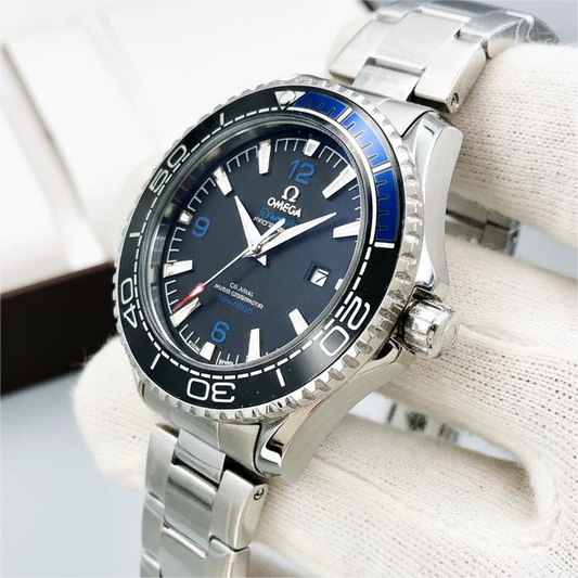 Omega Silver Blue Black Dial