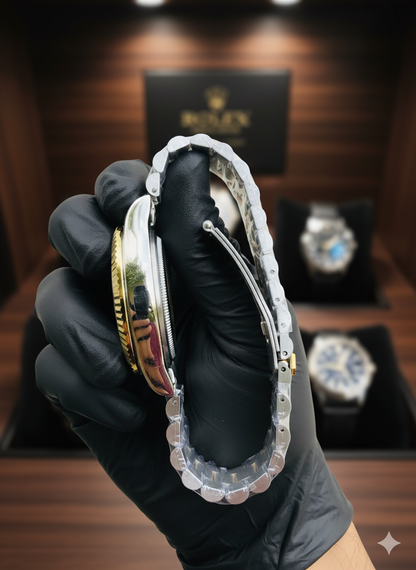 Rlx Golden Silver White Dial