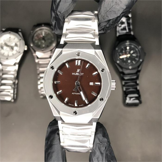 Hublot Silver with Brown Dial