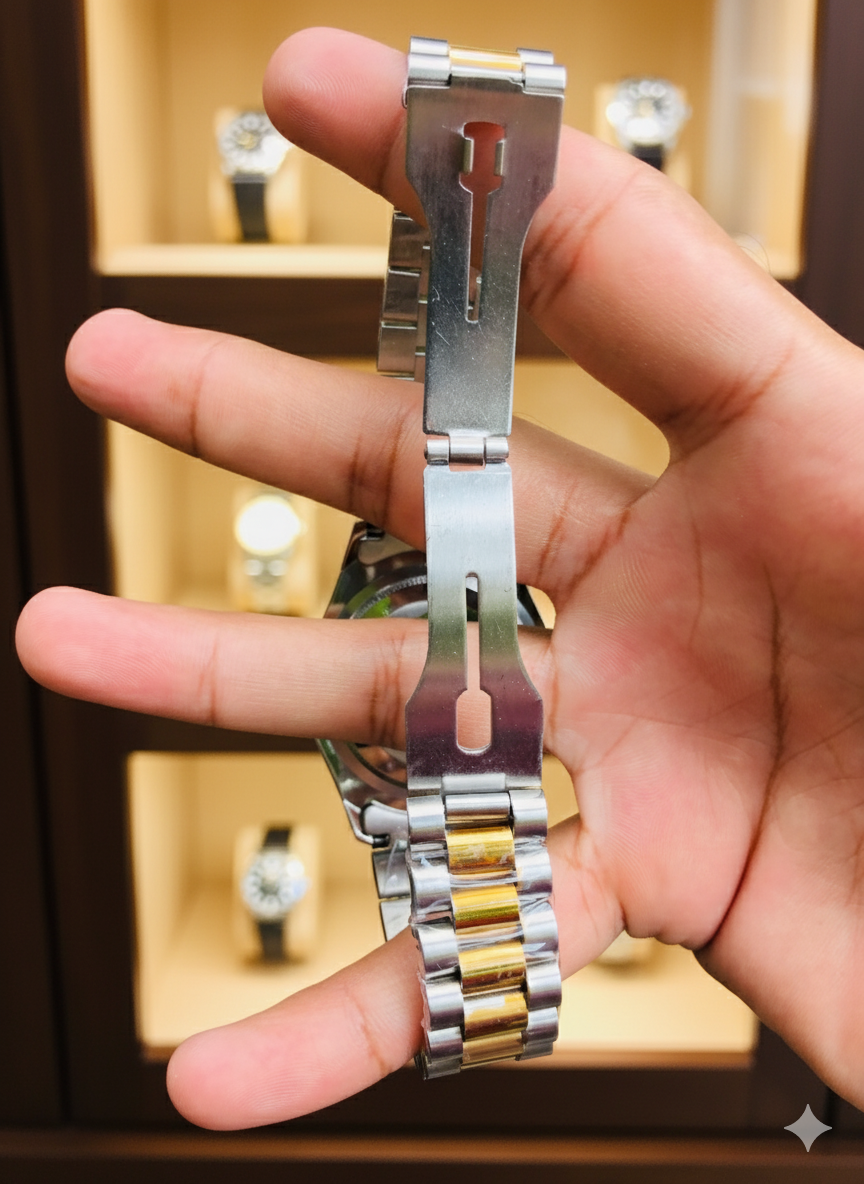 Rlx Golden Silver White Dial