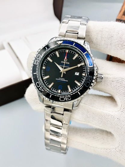 Omega Silver Blue Black Dial