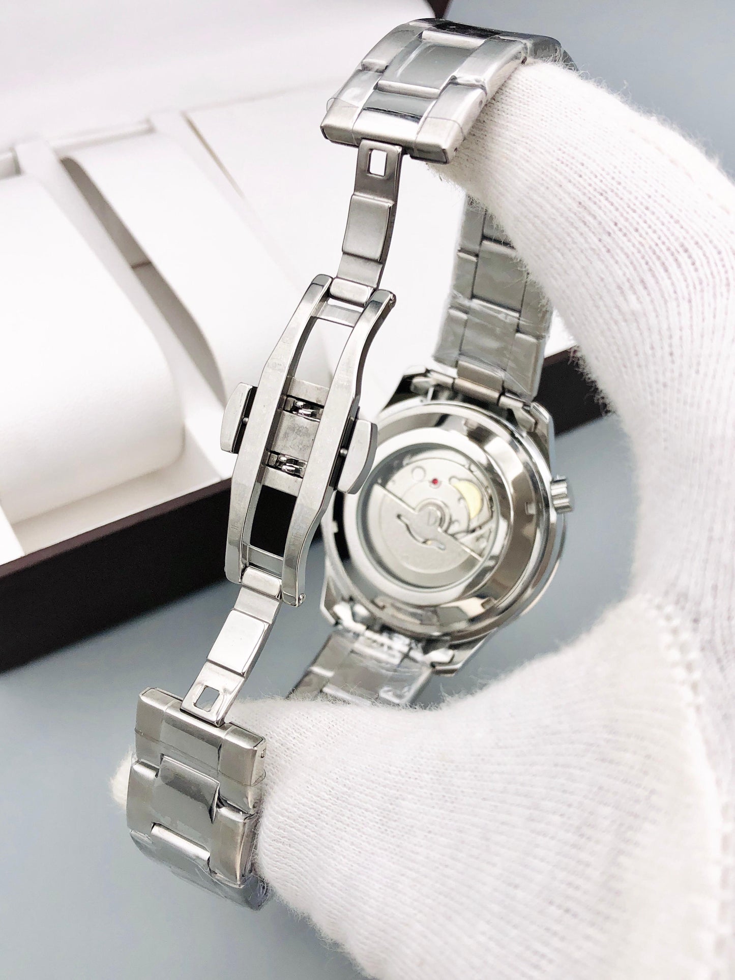 Omega Silver Blue Black Dial