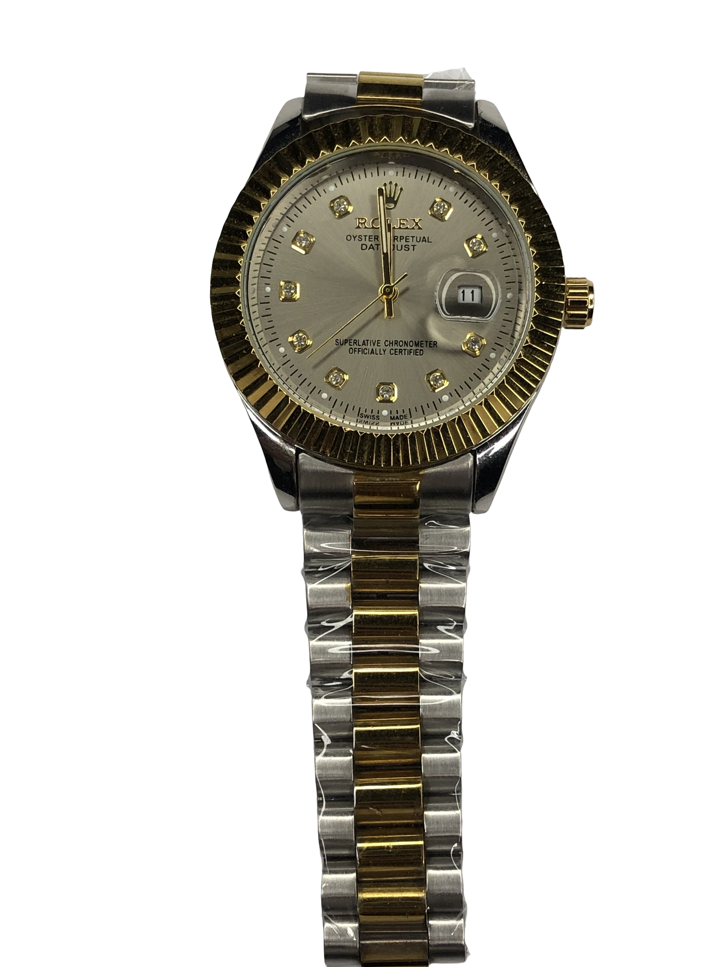 Rlx Stainless Steel Golden Silver with Golden Dial