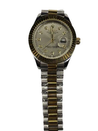Rlx Stainless Steel Golden Silver with Golden Dial