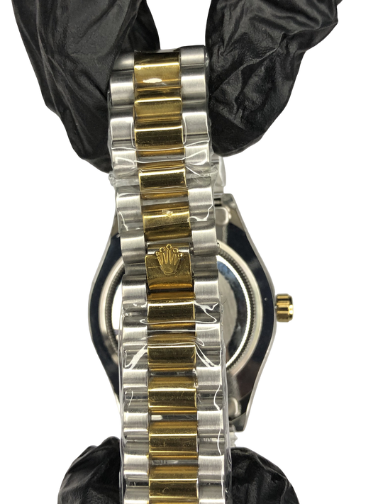 Rlx Stainless Steel Golden Silver with Black Dial