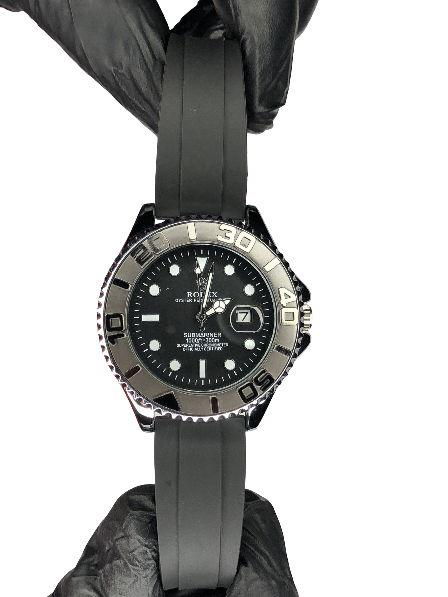 Rolex Oyster Perpetual Silicon Strap Black Dial