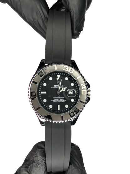 Rolex Oyster Perpetual Silicon Strap Black Dial