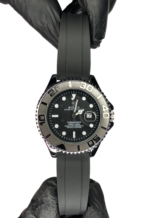 Rolex Oyster Perpetual Silicon Strap Black Dial