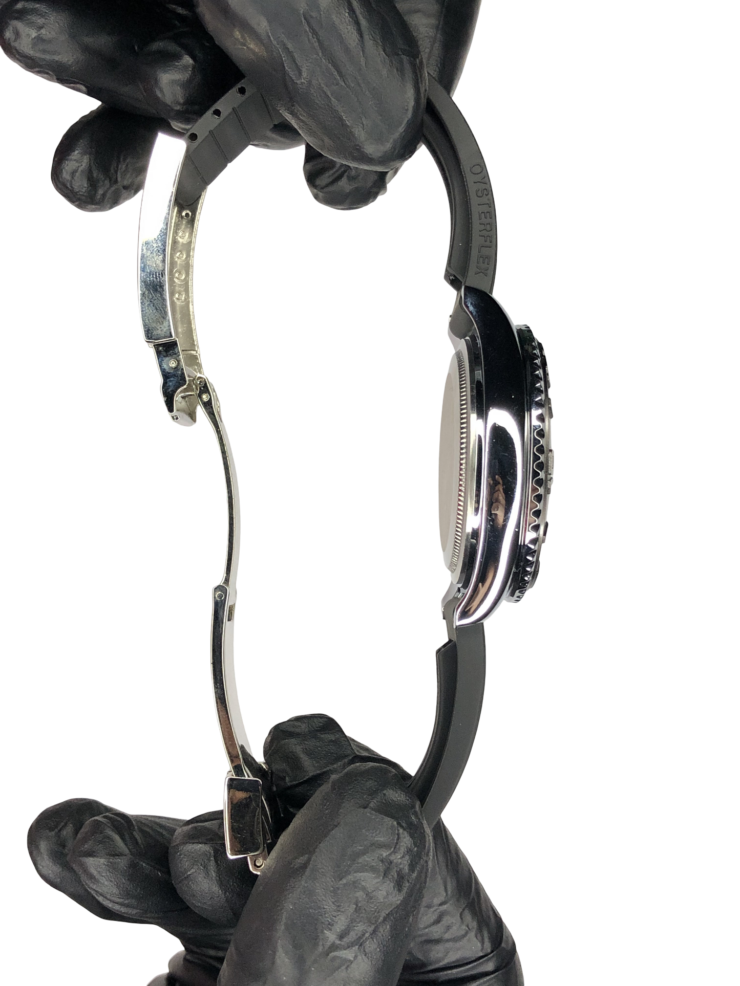 Rolex Oyster Perpetual Silicon Strap Black Dial