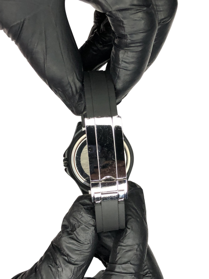 Rolex Oyster Perpetual Silicon Strap Full Black Dial