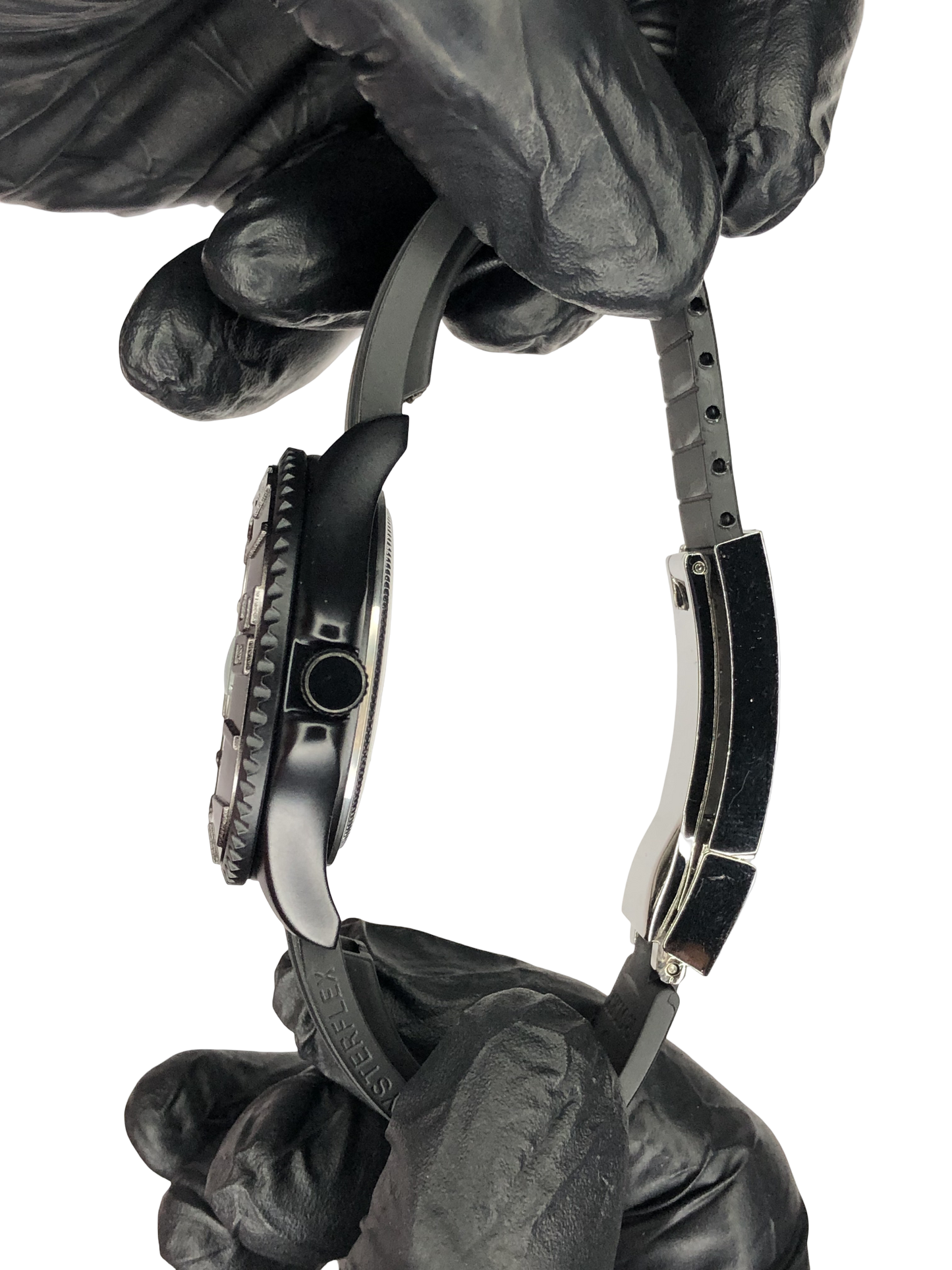 Rolex Oyster Perpetual Silicon Strap Full Black Dial