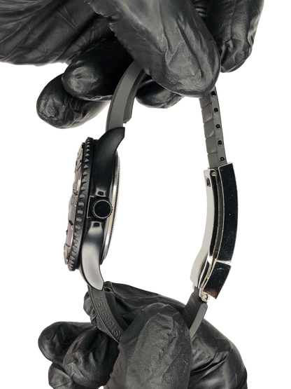 Rolex Oyster Perpetual Silicon Strap Full Black Dial