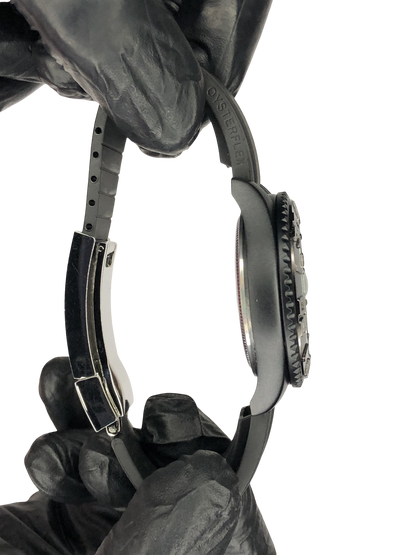 Rolex Oyster Perpetual Silicon Strap Full Black Dial