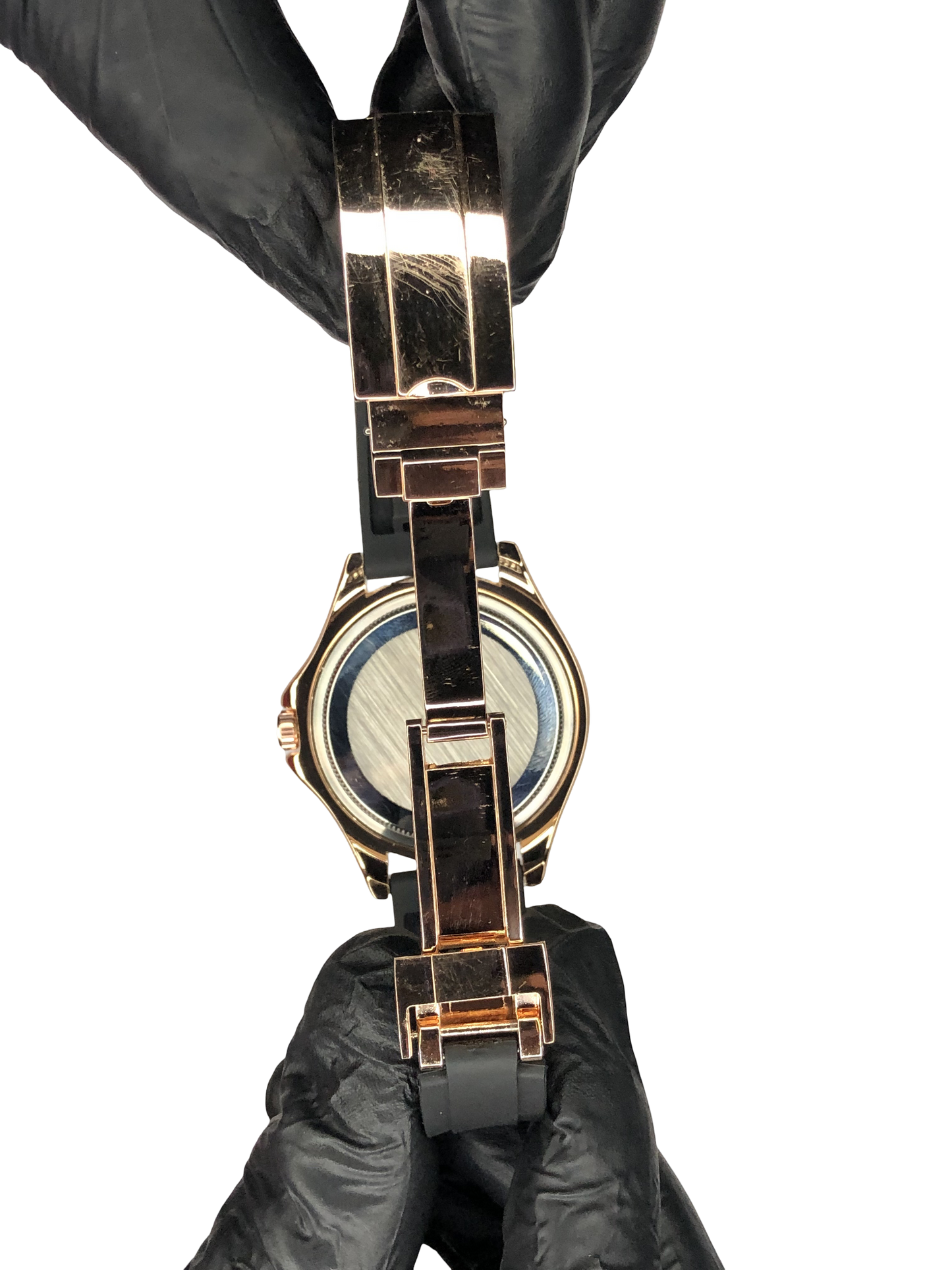 Rlx Oyster Perpetual Silicon Strap Golden Black Dial
