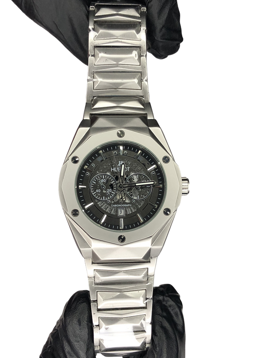 Hublot Diamond Cut Skeleton Silver