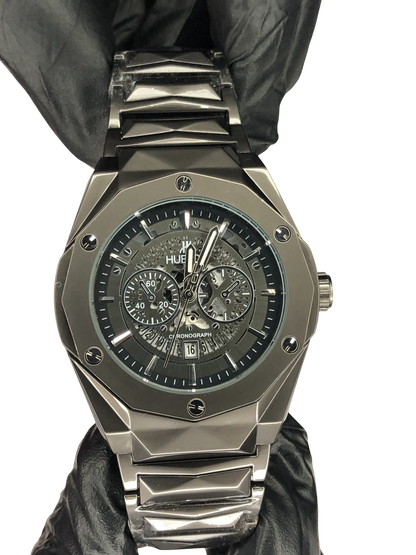 Hublot Diamond Cut Skeleton Dark Grey