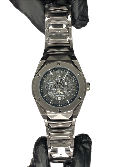Hublot Diamond Cut Skeleton Dark Grey