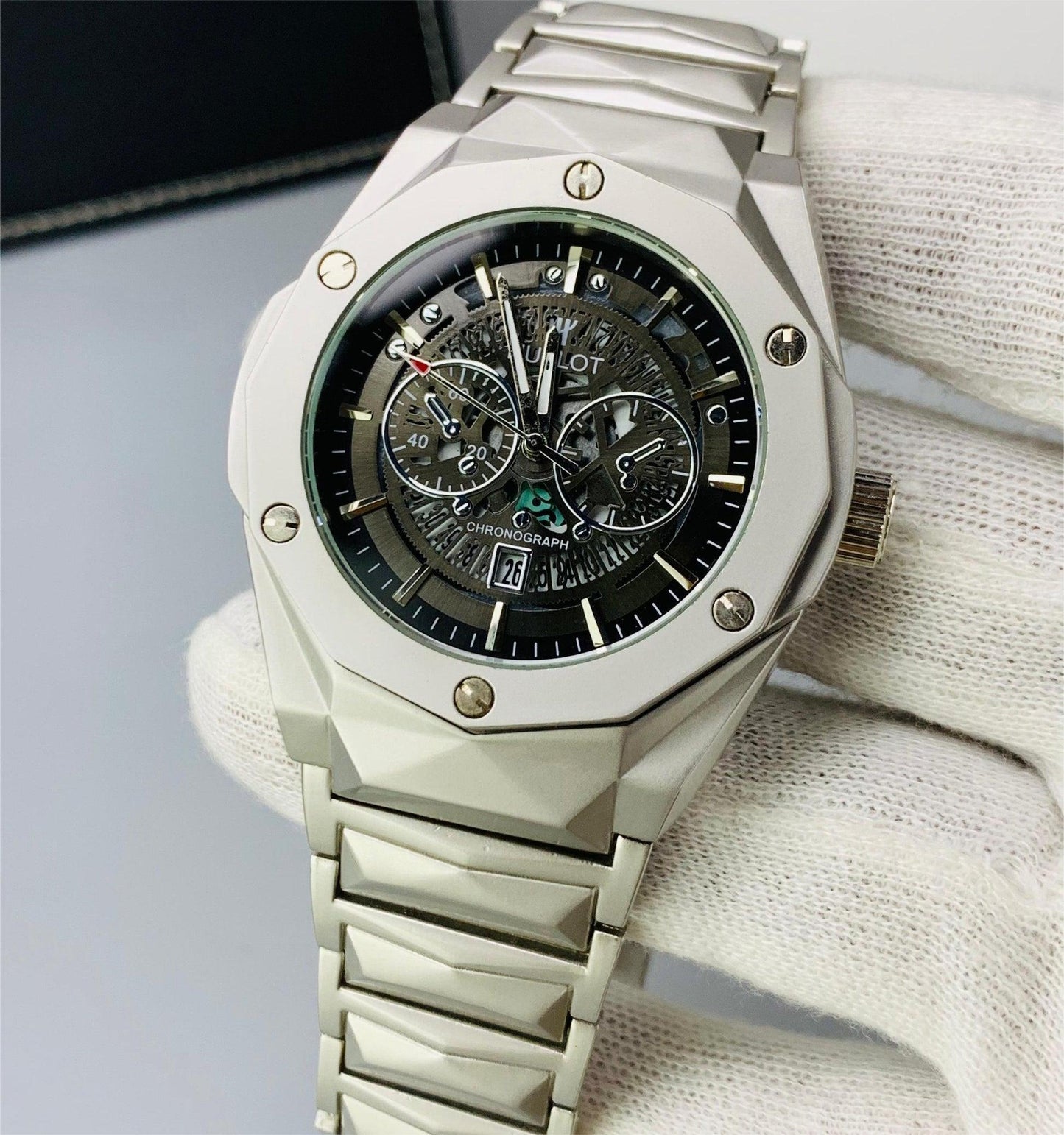 Hublot  Diamond Cut Skeleton Watch