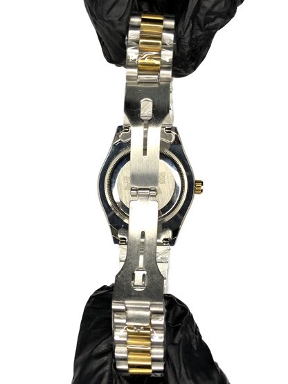 Rlx Stainless Steel Golden Silver with Green Dial